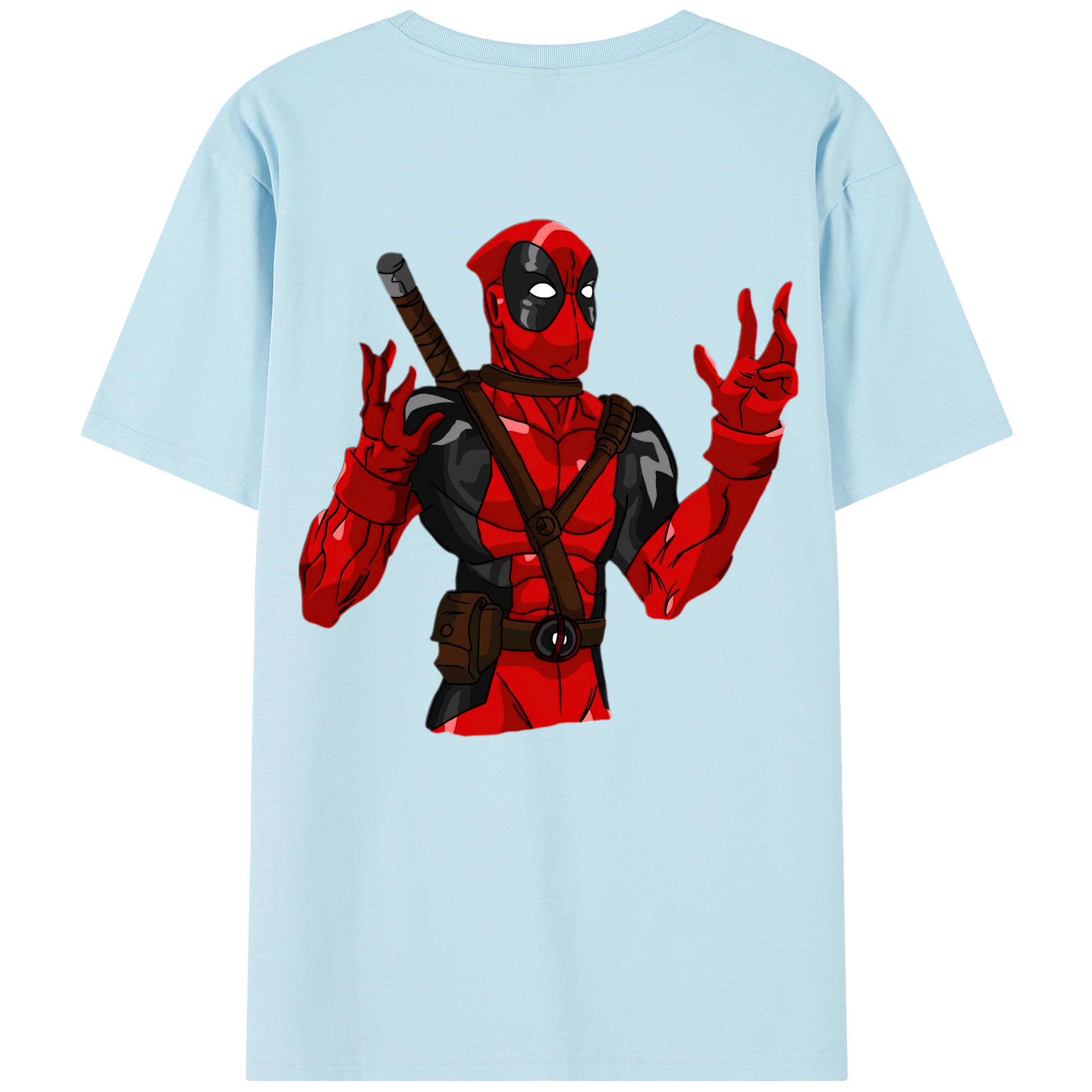 （画像用） Deadpool デッドプール 綿100％半袖Tシャツ（背面プリント）